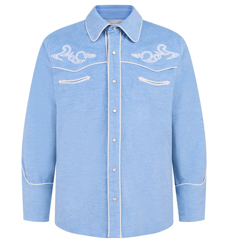 Blue Moment Western Cowboy Shirt